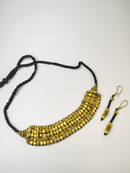Authentic, Dokra Chapasari(neck-band) necklace with earrings