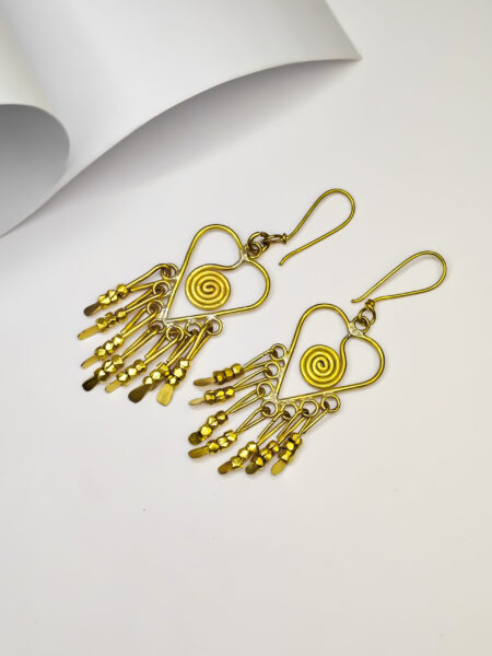 Exclusive, hand crafted, Spiral heart, Dokra earrings
