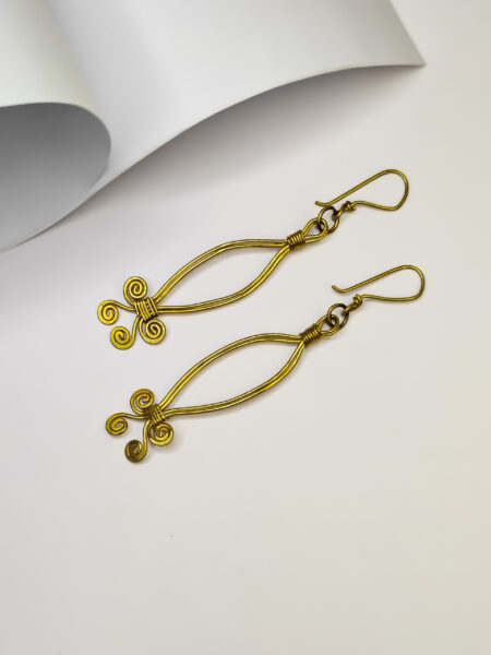 Authentic, Unique, hand-crafted, Dokra spiral fish earrings