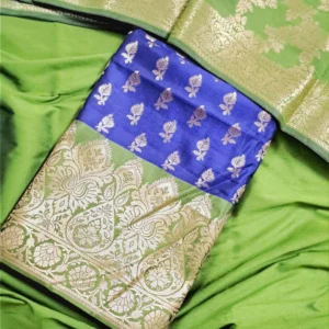 Banarasi Silk Zari Work Premium Suit Material with Heavy Dupatta