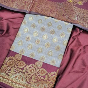 Banarasi Silk Zari Work Premium Suit Material with Heavy Dupatta