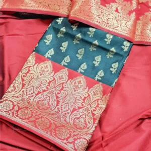 Banarasi Silk Zari Work Premium Suit Material with Heavy Dupatta