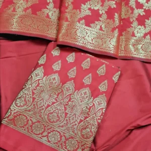 Banarasi Silk Zari Work Premium Suit Material with Heavy Dupatta