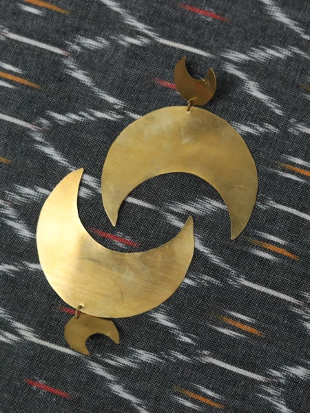 Dokra Half Moon Earrings