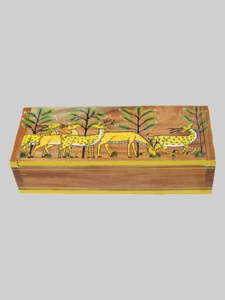 Wooden Box with Radiant Art