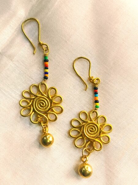 Authentic, dokra, brass metal earrings