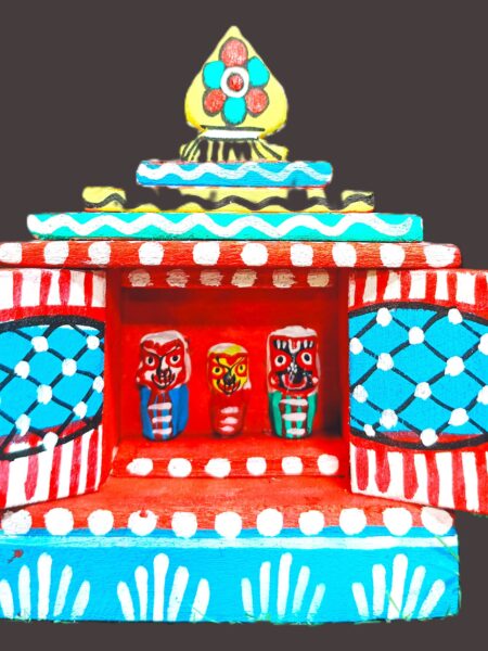 Wooden temple, with beautiful painting, l-13cm, w-6cm, height-20cm