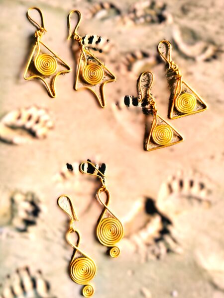 Authentic, Hand-made, Dokra earrings, (set of 3)