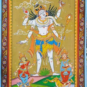 Beyond belief, Incredible, Lord Mahadev Pattachitra painting,(20x14) inch, Unframed