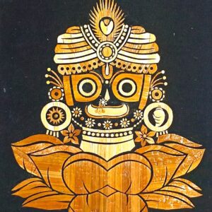Remarkable, Genuine, Lord Jagannath, paddy straw art (16x12) inch, Unframed