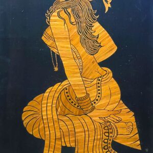 Angelic Lady, paddy straw art, (46x30) inch, Unmounted