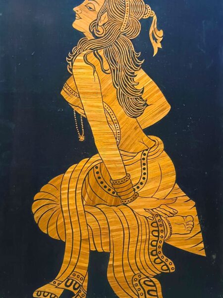 Angelic Lady, paddy straw art, (46x30) inch, Unmounted