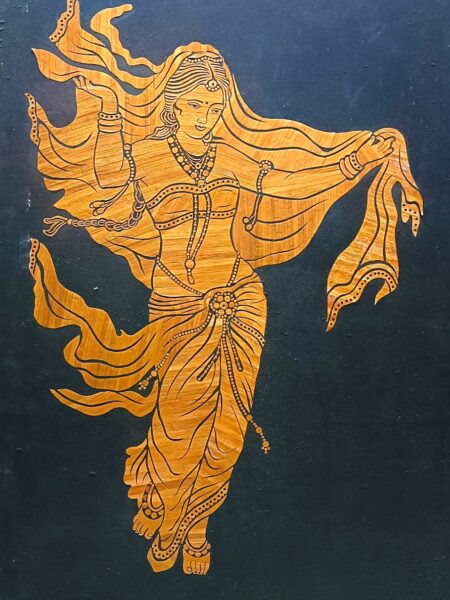 Exquisite, Vintage, Bharat-Mata , Paddy straw art (46x30) inch, Unframed