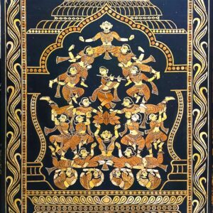 Extraordinary, Traditional, Gandharva Art, made by paddy straw (44x28)inch, Unmounted