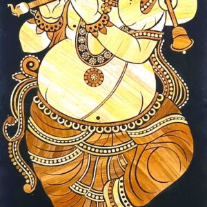 Exquisite, Vintage, Paddy straw art, Lord Ganesha, Unmounted, (32x12 inch)