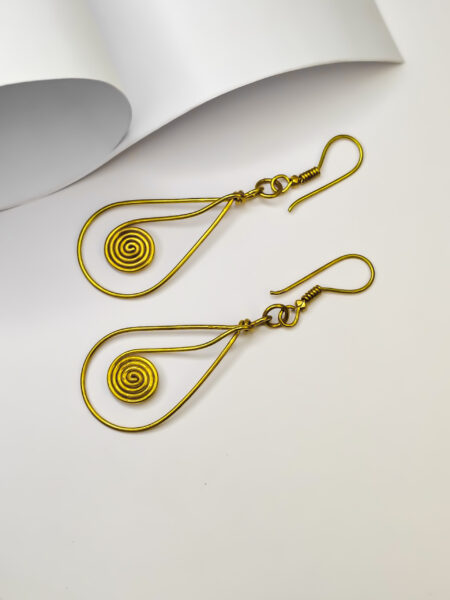 Traditional, Unique, Hand-made, Dokra spiral egg shape earrings