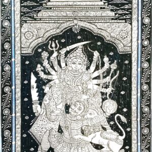 Timeworn, Artistry, Maa Durga pattachitra Art (19x13) inch