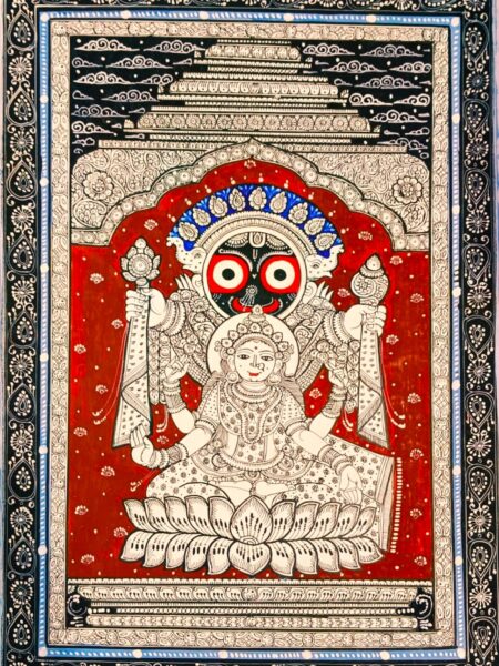 Extraordinary, Collectible, Lord Jagannath ji, Pattachitra Art,(19x13) inch